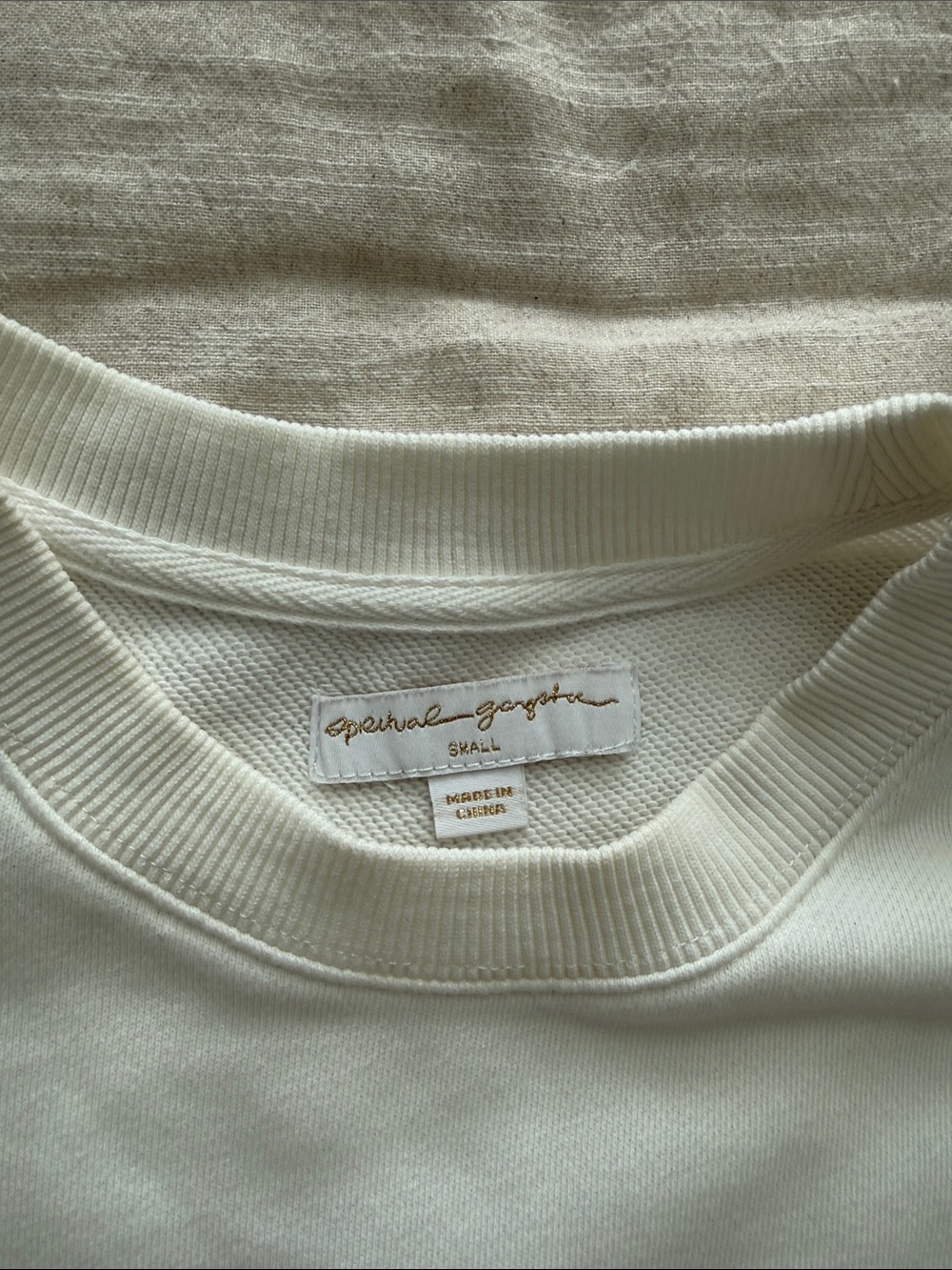 Spiritual Gangster White Crewneck Sweatshirt with Pink Logo Oversized - Picture 2 of 4